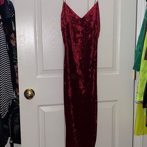 Red suede dress form fitting size small